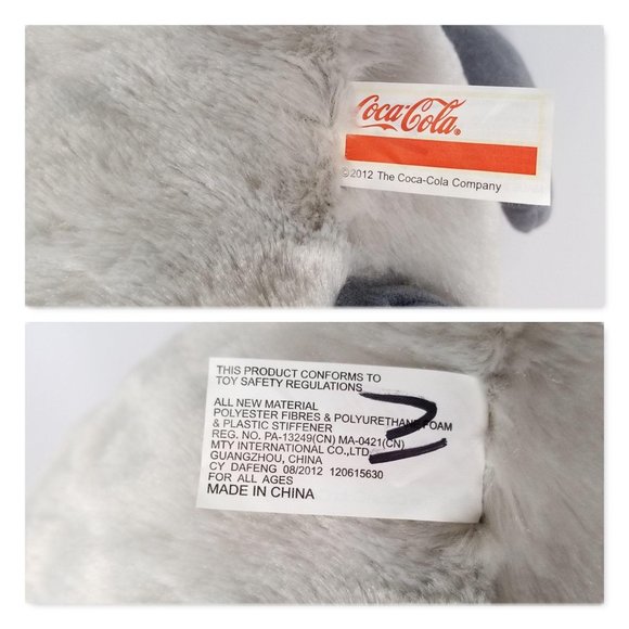 Coca Cola Gray Penguin Plush Stuffed Animal 14" - Picture 10 of 12